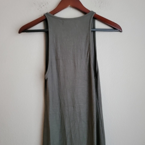 Joah Brown Plunge Tie Midi Dress in Mineral Flexrib size S/M NWT - Picture 8 of 11